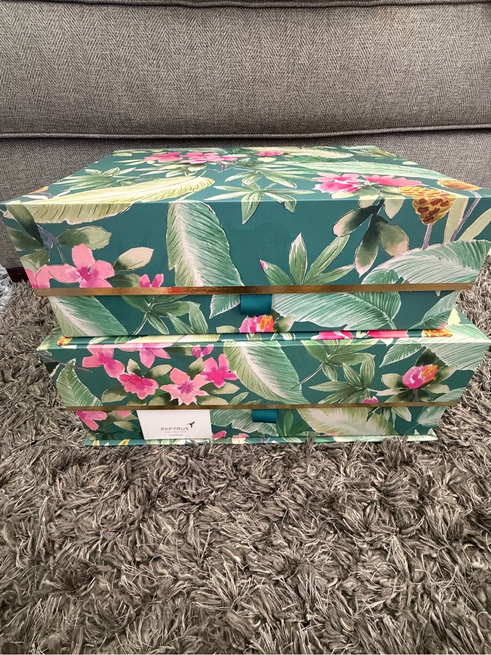 Papyrus Tropical Storage Boxes - Set of 2